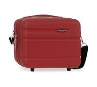 Movom Galaxy, Trousse de Toilette Adaptable 29 cm x 21 cm x 15 cm, fabriquée en ABS, Double Compartiment, Sangle arrière Adaptable par Joumma Bags, Rouge, Valise Extensible
