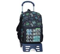 MOVOM Game Over Sac à dos scolaire avec chariot Noir 30 x 38 x 12 cm Polyester