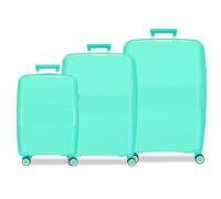 Movom Inari ABS Hartschalenkoffer, Verschiedene Größen, Schwarz, Grün, Rot, Grau, Polyester, Von Joumma Bags, Turquoise, 40 x 55 x 20 cm; 48 x 68 x 27 cm; 53 x 78 x 31 cm, Lot de 3 Trousses