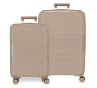 Movom Inari Champagne Set de Bagages 49x68x27 cm Rigide Polypropylène Fermeture TSA Intégrée 113L 6.1 kg 4 Doubles Roues Bagage à Main