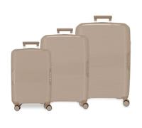 MOVOM Inari Champagne Set de Bagages 54x78x31 cm Rigide Polypropylène Fermeture TSA Intégrée 226L 10.6kg 4 Doubles Roues Bagage à Main