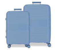 Movom Inari Ensemble de valises Bleues 68/78 cm Rigide en polypropylène avec Fermeture TSA intégrée 189L 8 kg 4 Roues Doubles Extensible Bagage à Main