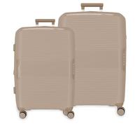 Movom Inari Ensemble de valises en polypropylène Rigide avec Fermeture TSA intégrée 189L 8 kg 4 Roues Doubles Extensible Bagage à Main Beige 68/78 cm