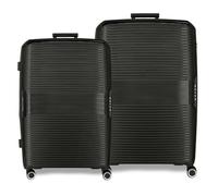 MOVOM Inari Jeu de valises Noires 68/78 cm Rigide 8 kg Fermeture TSA intégrée Polypropylène 8 kg 189L Extensible, Noir, Talla única, Jeu de valises