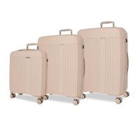 Movom Jeu de valises Beiges 55/68/78 cm Rigide 11,4 kg Fermeture TSA Polypropylène 11,4 kg 217LExtensible Bagage à Main, Beige, Talla única, Jeu de valises