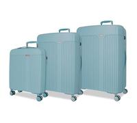 Movom Jeu de valises Bleues 55/68/78 cm Rigide 11,4 kg Fermeture TSA Polypropylène 11,4 kg 217LExtensible Bagage à Main, Bleu, Talla única, Jeu de valises