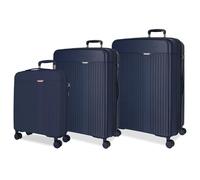 Movom Jeu de valises Bleues 55/68/78 cm Rigide 11,4 kg Fermeture TSA Polypropylène 11,4 kg 217LExtensible Bagage à Main, Bleu, Talla única, Jeu de valises