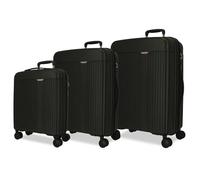 Movom Jeu de valises Noires 55/68/78 cm Rigide 11,4 kg Fermeture TSA Polypropylène 11,4 kg 217LExtensible Bagage à Main, Noir, Talla única, Jeu de valises