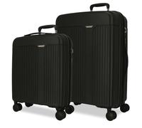 Movom Jeu de valises Noires 55/68 cm Rigide 6,65 kg Fermeture TSA Polypropylène 6,65 kg 109LExtensible Bagage à Main, Noir, Talla única, Jeu de valises
