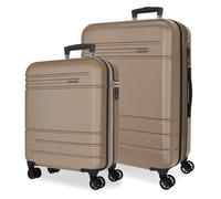 Joumma Movom Galaxy Champagne Set de Bagages 55/68 cm Rigide ABS Cadenas à Combinaison Intégré 111L 6.5kg 4 Doubles Roues Extensible Bagage à Main