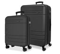 Joumma Movom Galaxy Set de Valises Anthracite 55/68 cm Rigide ABS Serrure à Combinaison Intégrée 111L 6.5kg 4 Doubles Roues Extensible Bagage à Main