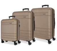 Joumma Movom Galaxy Set de Valises Champagne 55/68/78 cm Rigide ABS Cadenas à Combinaison Intégré 221L 11.4kg 4 Doubles Roues Extensible Bagage à Main