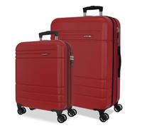 MOVOM Joumma Galaxy Set de Valises Rouge 55/68 cm Rigide ABS Cadenas à Combinaison Intégré 111L 6.5kg 4 Doubles Roues Extensible Bagage à Main