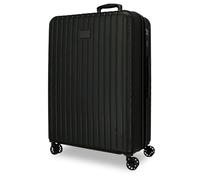 Joumma Movom Timber Valise Moyenne Noir 48x68x27 cm Rigide ABS Cadenas à Combinaison Intégré 72L 3.8kg 4 Doubles Roues