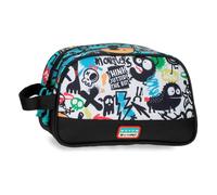 Movom Monsters Trousse de Toilette Adaptable à Deux Compartiments Noir 26x16x10 cm Polyester