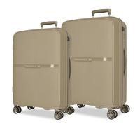 Movom Moon Jeu de valises Beige 66/76 cm Rigide 7,6 kg Fermeture TSA intégrée Polypropylène 7,6 kg 181,3 L Extensible, Beige, Talla única, Jeu de valises