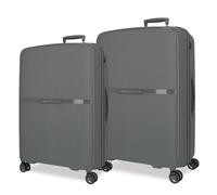 Movom Moon Jeu de valises Grises 66/76 cm Rigide 7,6 kg Fermeture TSA intégrée Polypropylène 7,6 kg 181,3 L Extensible, Gris, Talla única, Jeu de valises