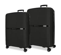 Movom Moon Jeu de valises Noires 66/76 cm Rigide 7,6 kg Fermeture TSA intégrée Polypropylène 7,6 kg 181,3 L Extensible, Noir, Talla única, Jeu de valises