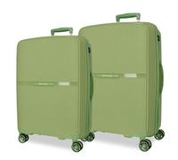 Movom Moon Jeu de valises Vertes 66/76 cm Rigide 7,6 kg Fermeture TSA intégrée Polypropylène 7,6 kg 181,3 L Extensible, Vert, Talla única, Jeu de valises