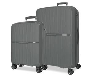 Movom Noon Jeu de valises Grises 56/66 cm Rigide 2,8 kg Fermeture TSA Polypropylène 2,8 kg 110,5 L Bagage à Main, Gris, Talla única, Jeu de valises