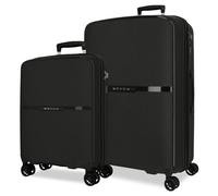 Movom Noon Jeu de valises Noires 56/66 cm Rigide 2,8 kg Fermeture TSA Polypropylène 2,8 kg 110,5 L Bagage à Main, Noir, Talla única, Jeu de valises