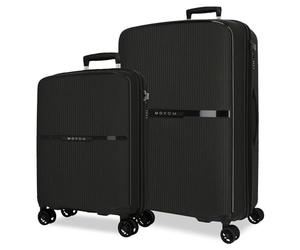 Movom Noon Jeu de valises Noires 56/66 cm Rigide 2,8 kg Fermeture TSA Polypropylène 2,8 kg 110,5 L Bagage à Main, Noir, Talla única, Jeu de valises