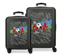Movom Offside Ensemble de valises Noires 55/65 cm Rigide ABS 91L 6 kg Bagage à Main