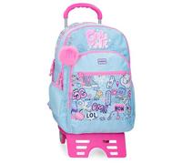 MOVOM Power Girl Sac à Dos Scolaire avec Chariot Bleu 33 x 46 x 17 cm Polyester