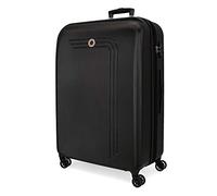 Movom Riga Valise Moyenne Noir 49x70x27 cms Rigide ABS Serrure à combinaison 72L 3,9Kgs 4 roues doubles Extensible