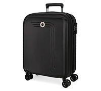Movom Riga Valise Trolley Cabine Noir 40x55x20 cms Rigide ABS Serrure à combinaison 37L 3Kgs 4 roues doubles Extensible Bagage à main