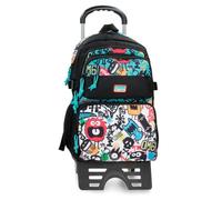 Movom Sac à dos d'école Monstres en polyester de Joumma Bags, noir/blanc, One Size, Sac à dos + trolley