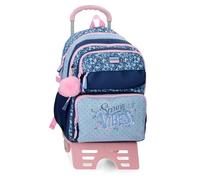 Movom Spring Vibes Sac à dos scolaire double compartiment avec chariot bleu marine 32 x 45 x 19 cm Polyester 27,36 l