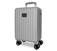 Movom Timber Valise de Cabine en ABS Rigide avec Fermeture à Combinaison intégrée 24 l 2,18 kg 4 Roues Doubles Bagage à Main Argenté 30 x 40 x 20 cm