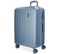 Movom Wood Valise Grande Bleu 52x75x33 cms Rigide ABS Serrure TSA 109L 4,9Kgs 4 roues doubles Extensible