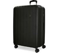 MOVOM Valise Wood Grande Noir – Rigide ABS, 52×75×33 cm, 109 L, TSA, 4 roues doubles, extensible
