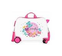 Movom - Valise trotteur enfant "Butterfly" - 50 x 38 x 20 cm - Blanc