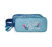 Movom Wild Flowers Triple Trousse Bleu 22x10x9 cms Polyester