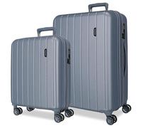 Movom Wood Set de Bagages Gris 55/70 cms Rigide ABS Serrure TSA 119L 4 roues doubles Bagage à main