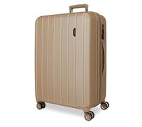 MOVOM Valise Wood - Rigide ABS, Serrure TSA, 68 L, 4 roues doubles, Extensible - Moyenne Beige