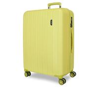 MOVOM Wood Valise Cabine, Deux Compartiments, en ABS résistant et léger, 4 roulettes pivotantes, Serrure à Combinaison latérale, par Joumma Bags