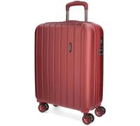 MOVOM Valise cabine Wood 55 cm 38 L ABS rigide 360° roulettes TSA 2,9 kg Rouge