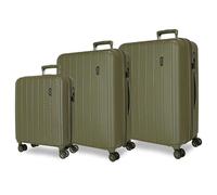 MOVOM Wood Valise Cabine, Deux Compartiments, en ABS résistant et léger, 4 roulettes pivotantes, Serrure à Combinaison latérale, par Joumma Bags