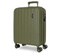 MOVOM Wood Valise de Cabine, Moyennes, Grandes et Ensembles, Rigide ABS Fermeture TSA, 4 Roues Doubles Extensibles, Bagage à Main de Joumma Bags, Kaki, 40x55x20 cms, Valise Cabine Extensible