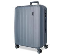 Movom Wood Valise Grande Bleu 52x75x33 cms Rigide ABS Serrure TSA 109L 4,9Kgs 4 roues doubles Extensible