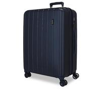 Movom Wood Valise Grande Bleu 52x75x33 cms Rigide ABS Serrure TSA 109L 4,9Kgs 4 roues doubles Extensible