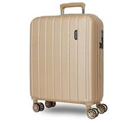 Movom Wood Valise Trolley Cabine Beige 40x55x20 cms Rigide ABS Serrure TSA 38L 2,9Kgs 4 roues doubles Bagage à main, Champagne