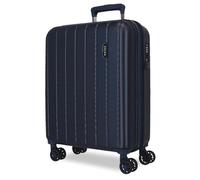 Movom Wood Valise Trolley Cabine Bleu 40x55x20 cms Rigide ABS Serrure TSA 38L 3,2Kgs 4 roues doubles Extensible Bagage à main