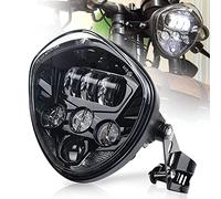 MOVOTOR - Phare avant de moto de 7" avec support LED blanc DRL, feux de croisement pour moto Harley Yamaha Triumph Cafe Racer