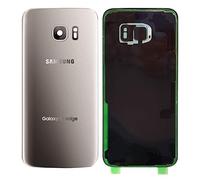 MovTEK Couvercle Batterie Vitre Arrière de Remplacement d'origine pour Samsung Galaxy S7 Edge G935F Cache Batterie avec lentille de caméra Argent