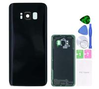MovTEK Couvercle Batterie Vitre Arrière de Remplacement d'origine pour Samsung Galaxy S8 G950F Cache Batterie avec Lentille de Caméra (Noir Minuit)